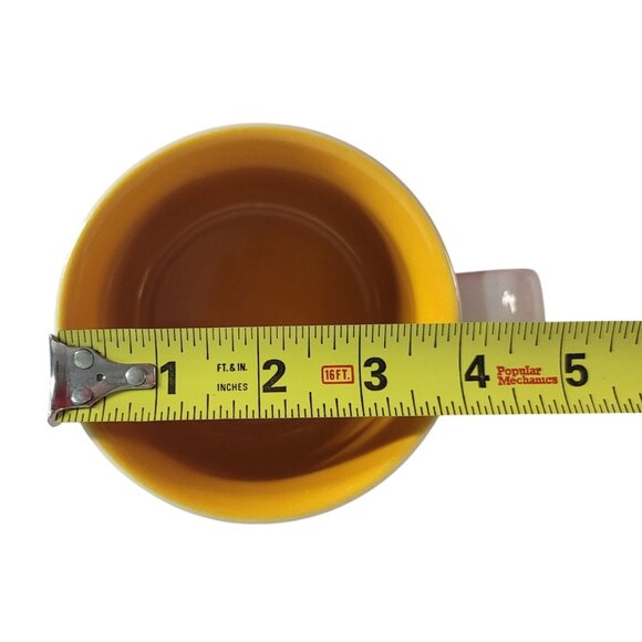 Walt Disney World Winnie The Pooh Mug Cream Smiling & Peeking Yellow Interior - Picture 8 of 10